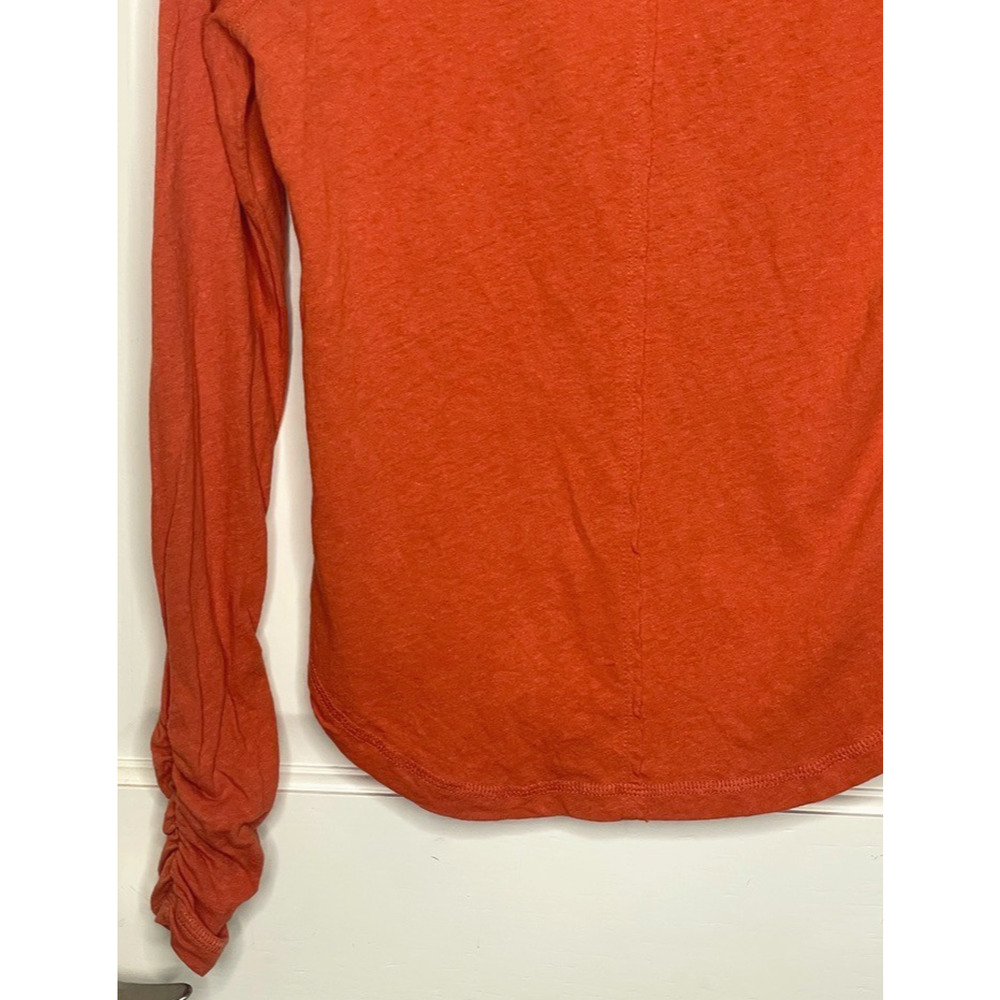 Anthropologie Pilcro Linen Blend Knit Henley Top Sz S Long Sleeve Ruching Boho - Picture 12 of 13